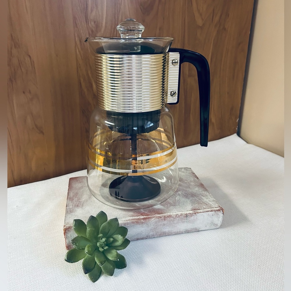 Vintage Cory Glass Percolator, Stovetop Coffee Pot, Retro MCM Coffeemaker